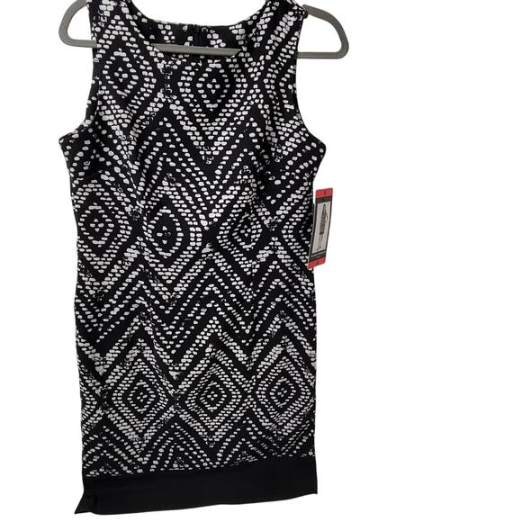 MARIO SERRANI ITALIAN Black and White Diamond Pattern Dress - Picture 1 of 9